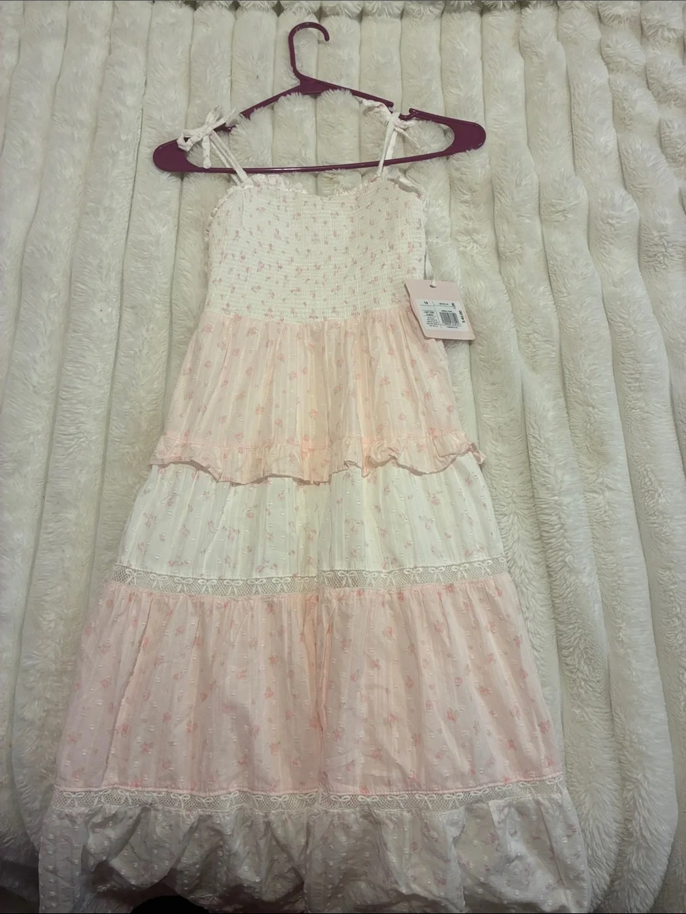 LoveShackFancy x Target viral pink & Cream Tiered Smocked Sundress for Girls